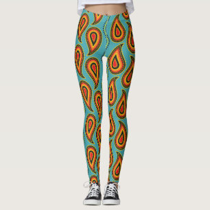Paisley Ornamental Texture: Indian Elegance. Leggings