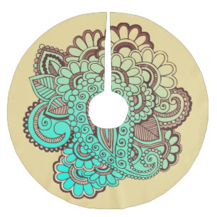 Paisley Ornaments I + your backgr. & ideas Brushed Polyester Tree Skirt