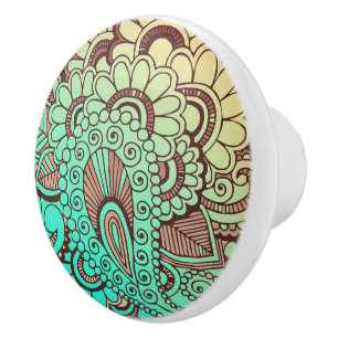 Paisley Ornaments I + your backgr. & ideas Ceramic Knob