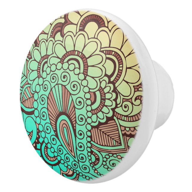 Paisley Ornaments I + your backgr. & ideas Ceramic Knob (Right)