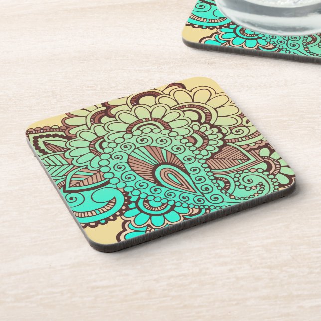 Paisley Ornaments I + your backgr. & ideas Coaster (Left Side)