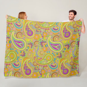 Paisley Ornaments / Pattern 1 Fleece Blanket