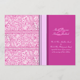 Paisley Passion - Pink (Henna) (Wedding) Invitation