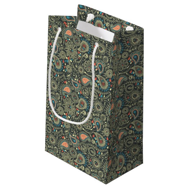 Paisley Pattern 3 Small Gift Bag (Back Angled)