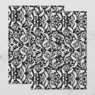 Paisley Pattern Art – Ornamental Floral Outline Save The Date