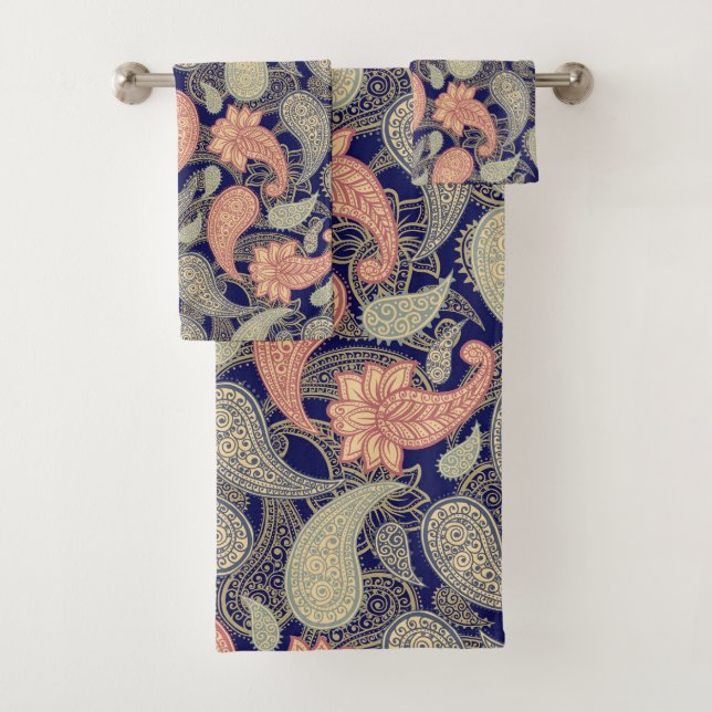 Paisley Pattern  Bath Towel Set (Insitu)