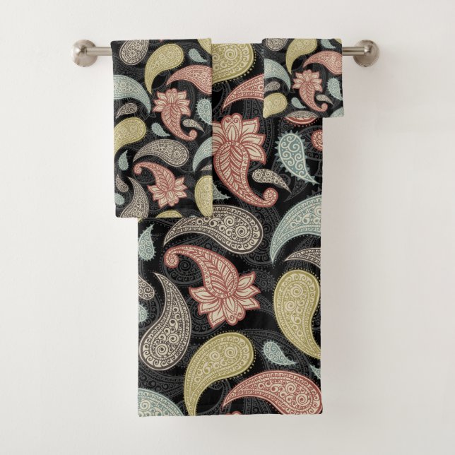 Paisley Pattern  Bath Towel Set (Insitu)
