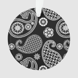 Paisley pattern, Black and White Ornament