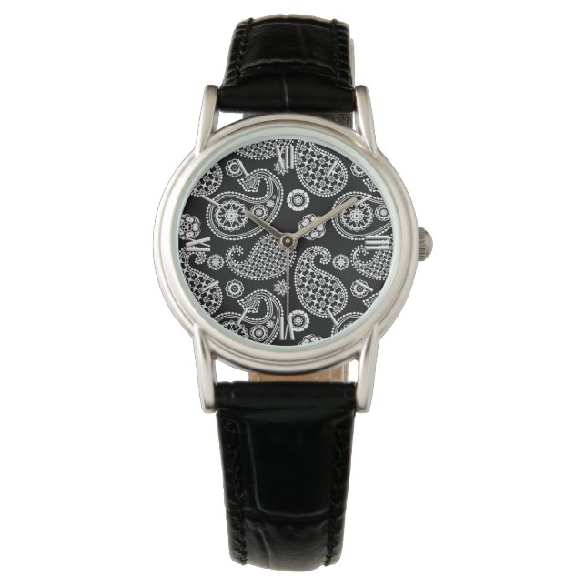 Paisley pattern, Black and White Watch (Front)