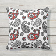 Paisley pattern, Black, White and Red