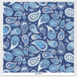 Paisley Pattern - Blue and silver