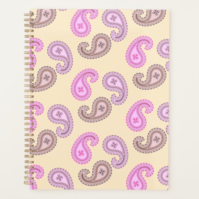 Paisley Pattern Boho Standard Size Planner (Front)