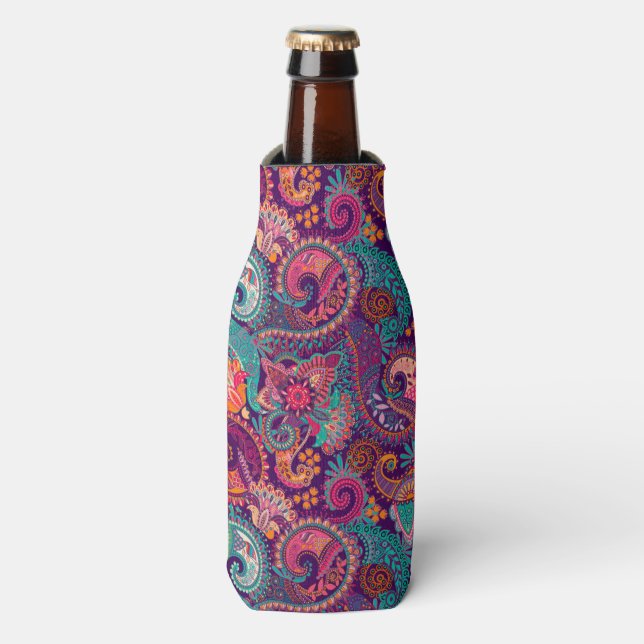 Paisley Pattern Bottle Coozy Cooler (Bottle Front)
