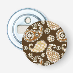 Paisley pattern, Chocolate Brown and Tan Bottle Opener