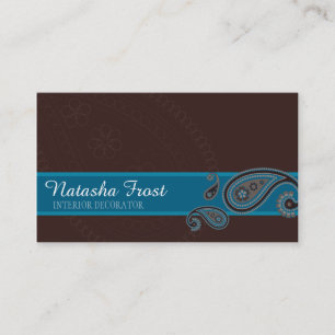 PAISLEY PATTERN cute pretty retro turquoise teal Business Card