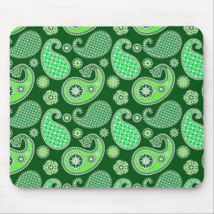 Paisley pattern, Emerald and Jade Green Mouse Mat