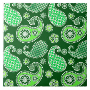 Paisley pattern, Emerald and Jade Green Tile