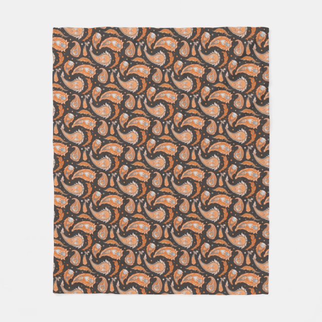 Paisley pattern  fleece blanket (Front)