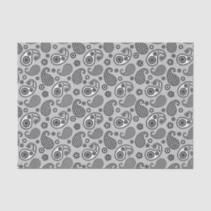 Paisley Pattern, Grey, Black and White   Tissue Paper