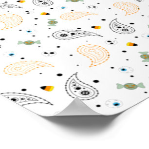 Paisley Pattern Happy Halloween Trick Or Treat Poster