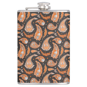 Paisley pattern hip flask