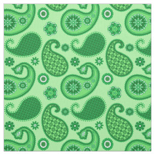 Paisley Pattern, Jade and Emerald Green Fabric