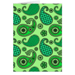 Paisley pattern, jade and mint green