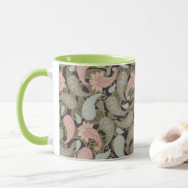 Paisley Pattern  Mug (With Donut)