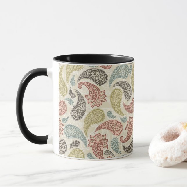 Paisley Pattern  Mug (With Donut)