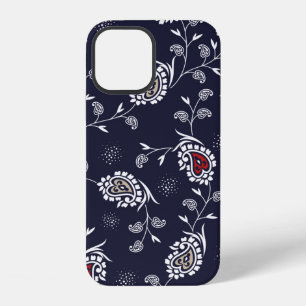 paisley pattern on navy iPhone 12 case