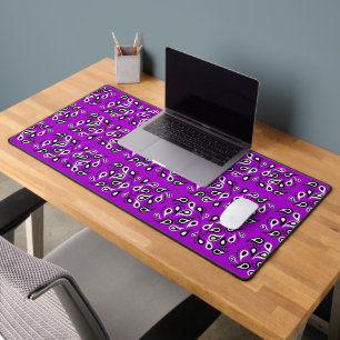 Paisley pattern on purple desk mat