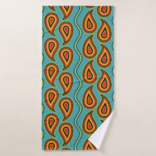 Paisley pattern,  ornamental fabric texture indian bath towel