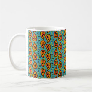 Paisley pattern, ornamental fabric texture indian coffee mug