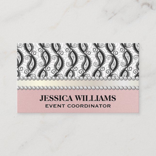 Paisley Pattern | Pearls Business Card (Front)
