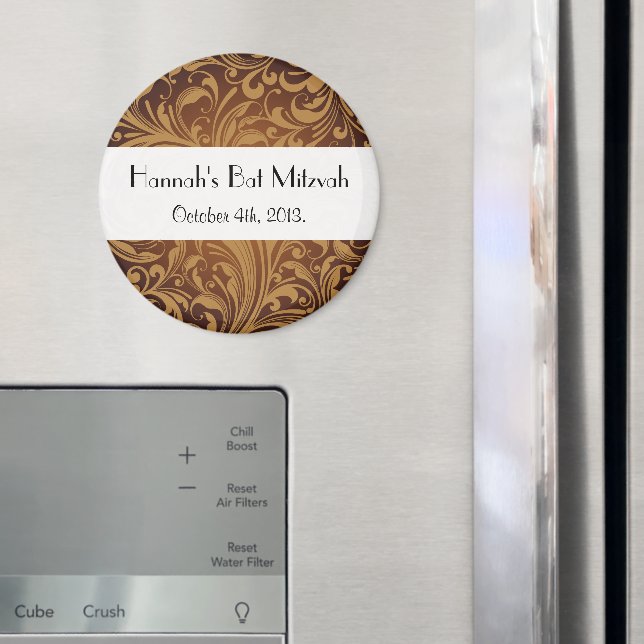 Paisley Pattern, Persian Paisley, Bat Mitzvah Magnet (In Situ (Fridge))