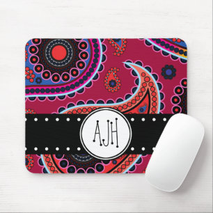 Paisley Pattern, Persian Paisley, Boteh, Monogram Mouse Mat