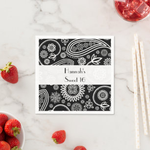 Paisley Pattern, Persian Paisley, Boteh, Sweet 16 Napkin