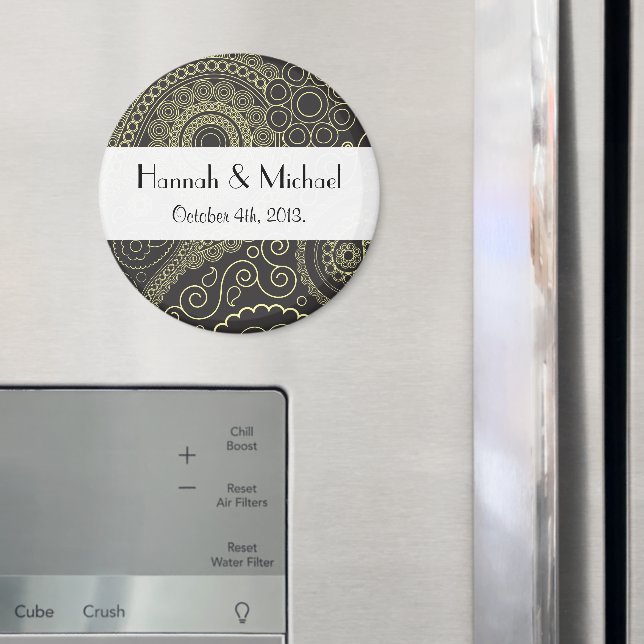 Paisley Pattern, Persian Paisley, Boteh, Wedding Magnet (In Situ (Fridge))