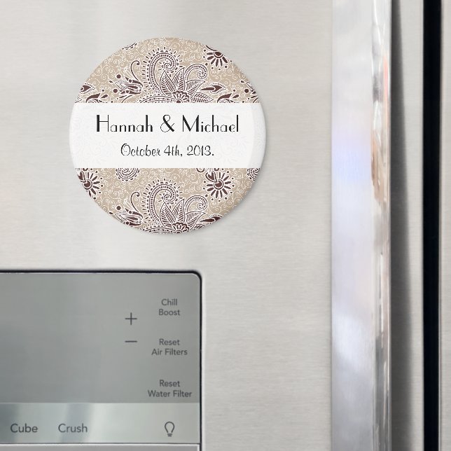 Paisley Pattern, Persian Paisley, Boteh, Wedding Magnet (In Situ (Fridge))