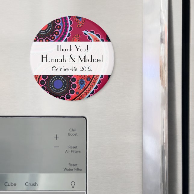 Paisley Pattern, Persian Paisley, Boteh, Wedding Magnet (In Situ (Fridge))