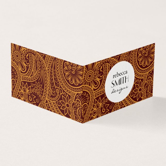Paisley Pattern, Persian Paisley, Oriental Paisley Business Card (Outside)