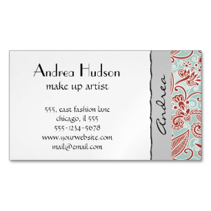 Paisley Pattern, Persian Paisley, Oriental Paisley Magnetic Business Card