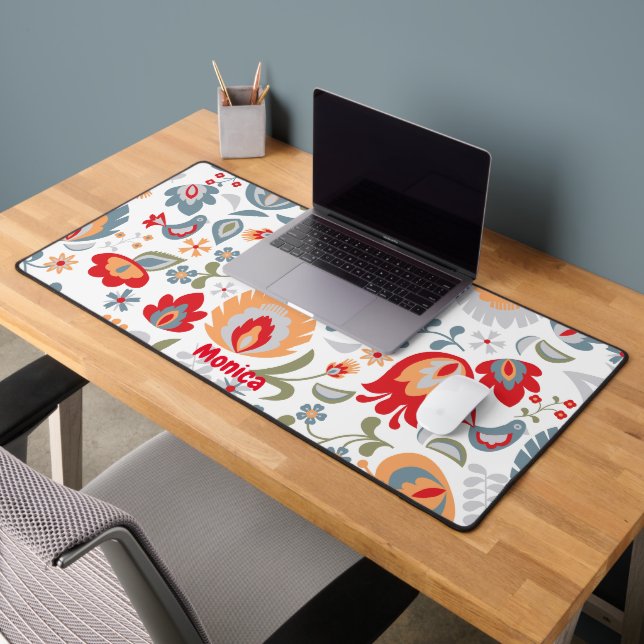 Paisley Pattern Personalised Script Name  Desk Mat (Office 2)