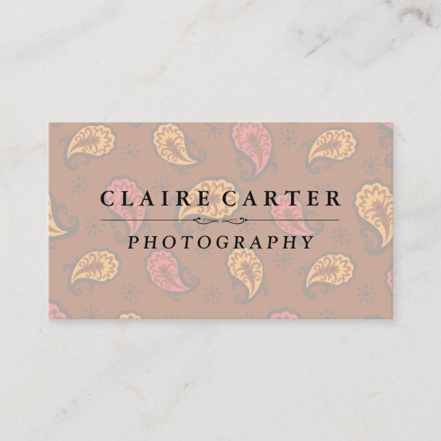 Paisley Pattern | Photographer Business Card (Front)