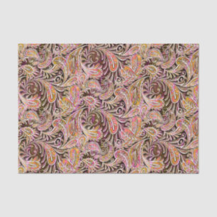 Paisley Pattern Plum Pink Green Tissue Paper