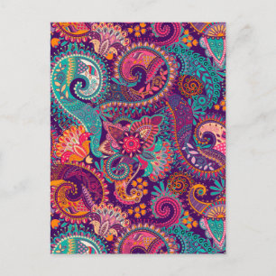 Paisley pattern postcard