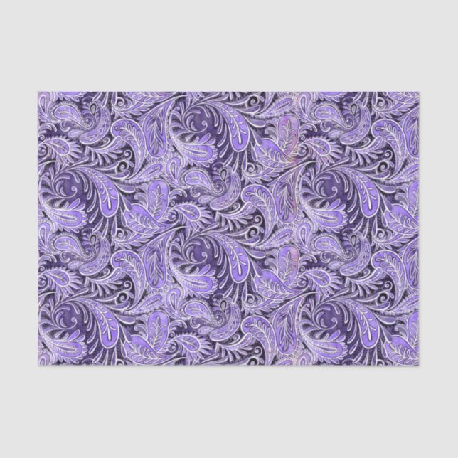Paisley Pattern Purple Tissue Paper (Front)