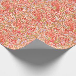 Paisley Pattern Red and Green Wrapping Paper