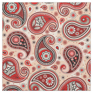 Paisley pattern red maroon colour fabric