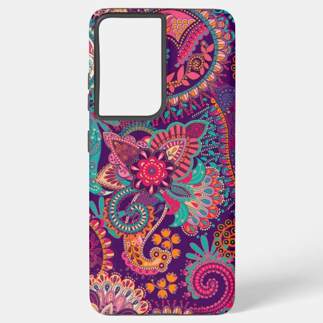 Paisley pattern samsung galaxy s21 ultra case (Back)